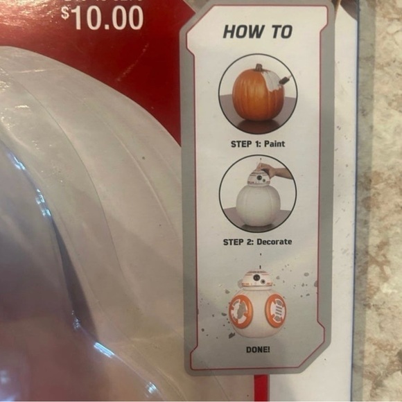 Star Wars BB8 Pumpkin Decorating Kit Halloween Jack-O-Lantern Disney Gemmy - Picture 3 of 6